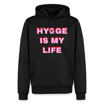 Hygge Is My Life - Männer Premium Bio Hoodie - Schwarz - Vorne - Nico (187cm)