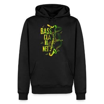 Bassklarinette Retro Geschenkidee - Männer Premium Bio Hoodie - Schwarz - Vorne - Nico (187cm)