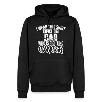 Für meinen Vater welcher Krebs besiegt! - Männer Premium Bio Hoodie - Schwarz - Vorne - Nico (187cm)