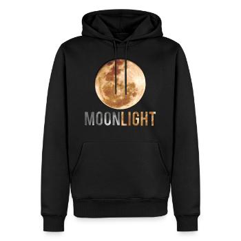 pleine lune nocturne - Sweat à capuche Premium bio Homme - noir - Devant - Nico (187cm)