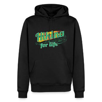 Hiking gift idea - Men’s Premium Organic Hoodie - black - Front - Nico (187cm)