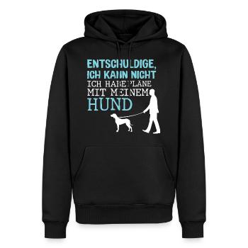 Hunde – Shirt Hundepapa Hundeglück Pfote Geschenk - Männer Premium Bio Hoodie - Schwarz - Vorne - Nico (187cm)