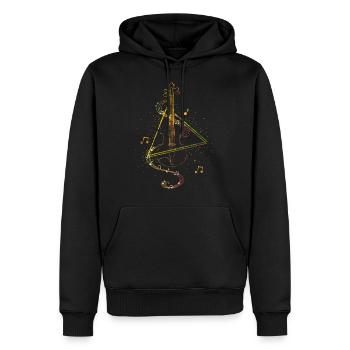 Violon rétro - Sweat à capuche Premium bio Homme - noir - Devant - Nico (187cm)