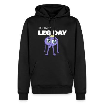 Fitnessstudio Today is Leg Day - Männer Premium Bio Hoodie - Schwarz - Vorne - Nico (187cm)