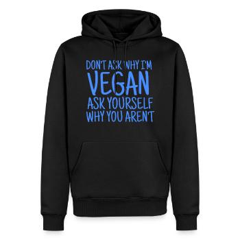 VEGAN VEGANER - Männer Premium Bio Hoodie - Schwarz - Vorne - Nico (187cm)