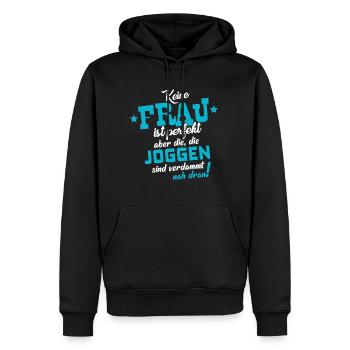 Joggen – Shirt Lieblingssport Joggerin Geschenk - Männer Premium Bio Hoodie - Schwarz - Vorne - Nico (187cm)