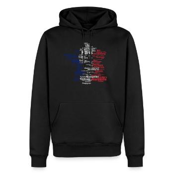 Frankreich Umriss Flagge Reise Paris Urlaub Karte - Männer Premium Bio Hoodie - Schwarz - Vorne - Nico (187cm)