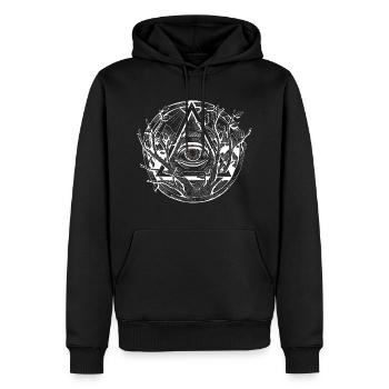 Allsehendes Auge | Auge der Vorsehung - Männer Premium Bio Hoodie - Schwarz - Vorne - Nico (187cm)