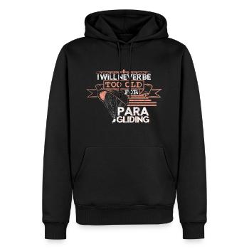 Age du parapente - Sweat à capuche Premium bio Homme - noir - Devant - Nico (187cm)