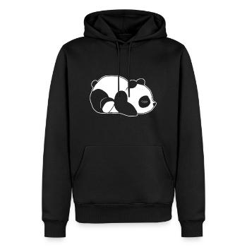 Panda, mignon, animal, dessin animé - Sweat à capuche Premium bio Homme - noir - Devant - Nico (187cm)