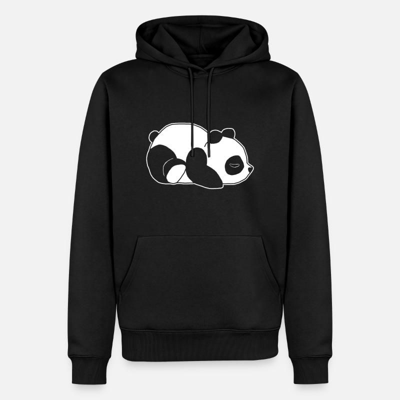 Panda, süß, Tier, Comic - Männer Premium Bio Hoodie - Schwarz