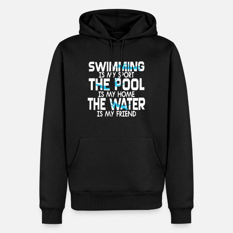 Maillot de bain de piscine - Sweat à capuche Premium bio Homme - noir