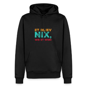 Et bliev nix wie et wor Jerundjesetz Köln - Männer Premium Bio Hoodie - Schwarz - Vorne - Nico (187cm)