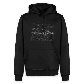 Baleine - Sweat à capuche Premium bio Homme - noir - Devant - Nico (187cm)