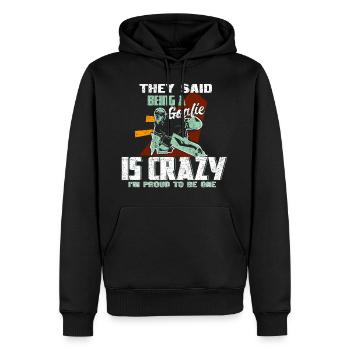 Eishockey Tormann Geschenk - Männer Premium Bio Hoodie - Schwarz - Vorne - Nico (187cm)