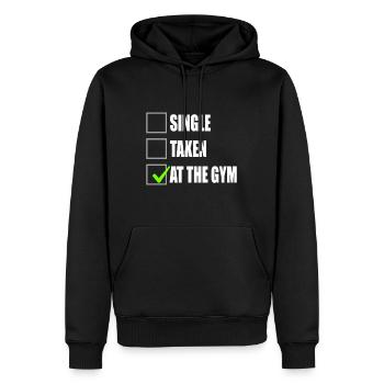 Au gymnase - Sweat à capuche Premium bio Homme - noir - Devant - Nico (187cm)