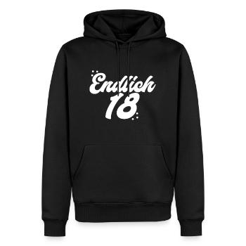 Endlich 18 Jahre! - Männer Premium Bio Hoodie - Schwarz - Vorne - Nico (187cm)