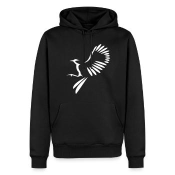 Vogel Abbildung - Männer Premium Bio Hoodie - Schwarz - Vorne - Nico (187cm)