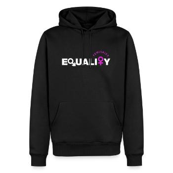 Feminist - Feminismus - Equality - Männer Premium Bio Hoodie - Schwarz - Vorne - Nico (187cm)