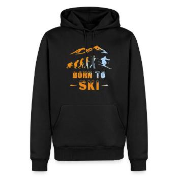 Ski Evolution Born to Ski Skiers - Men’s Premium Organic Hoodie - black - Front - Nico (187cm)