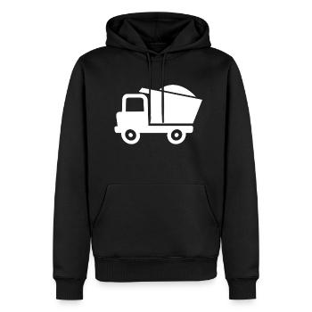Camions - Sweat à capuche Premium bio Homme - noir - Devant - Nico (187cm)