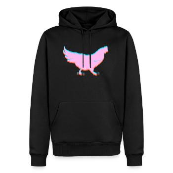Huhn Hühnchen 3D Effekt - Männer Premium Bio Hoodie - Schwarz - Vorne - Nico (187cm)