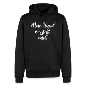 Mein Hund versteht mich - Männer Premium Bio Hoodie - Schwarz - Vorne - Nico (187cm)