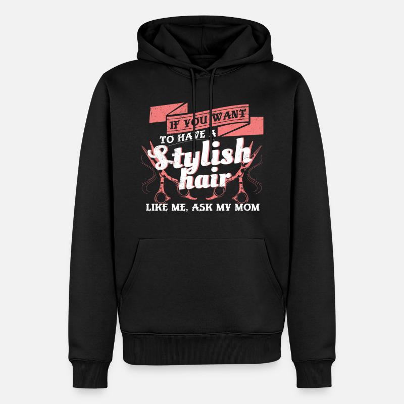 Mutter Tochter Friseur - Männer Premium Bio Hoodie - Schwarz