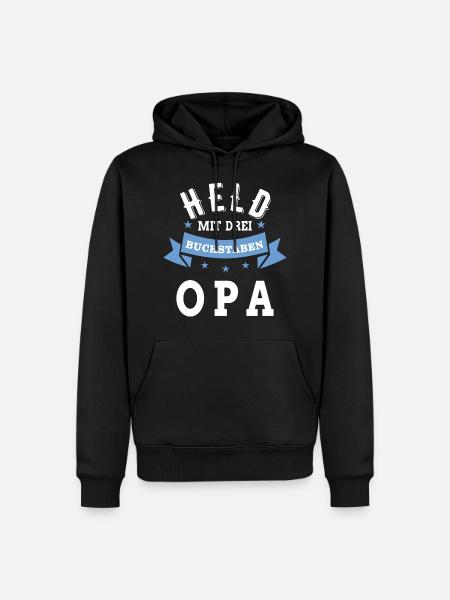 Opa Held - Männer Premium Bio Hoodie - Schwarz