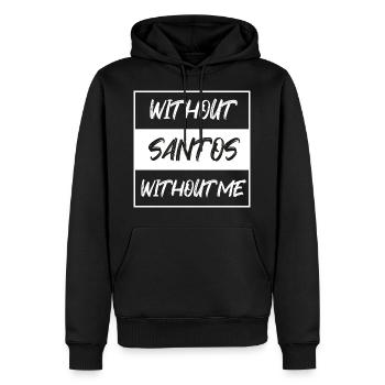 Santos - Sweat à capuche Premium bio Homme - noir - Devant - Nico (187cm)
