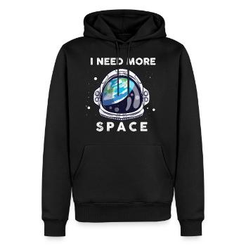 I need more Space Weltall astronaut Spruch Lustig - Männer Premium Bio Hoodie - Schwarz - Vorne - Nico (187cm)