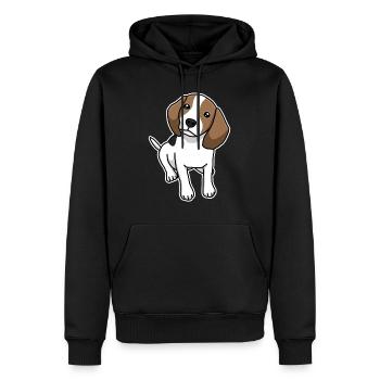 Beagle, Hund, Hunderasse, Comic, Geschenkidee - Männer Premium Bio Hoodie - Schwarz - Vorne - Nico (187cm)