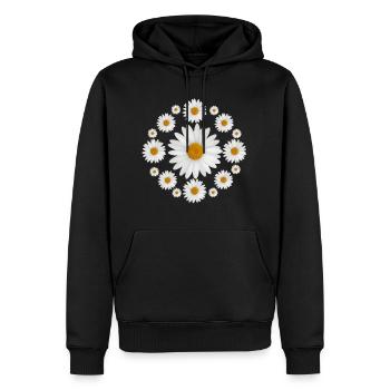 Fleurs de marguerite blanche Conception de marguerite - Sweat à capuche Premium bio Homme - noir - Devant - Nico (187cm)