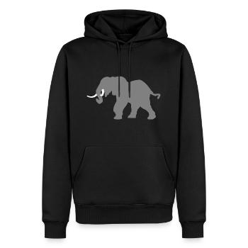 Elefant - Männer Premium Bio Hoodie - Schwarz - Vorne - Nico (187cm)