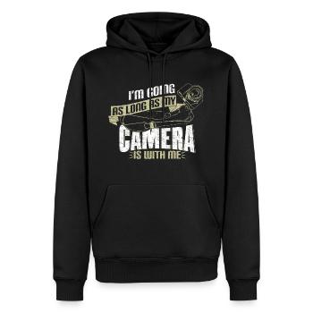 Cadeau de caméra photographe - Sweat à capuche Premium bio Homme - noir - Devant - Nico (187cm)