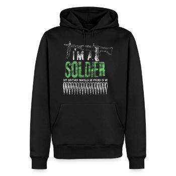 Bruder Soldat Geschenk - Männer Premium Bio Hoodie - Schwarz - Vorne - Nico (187cm)