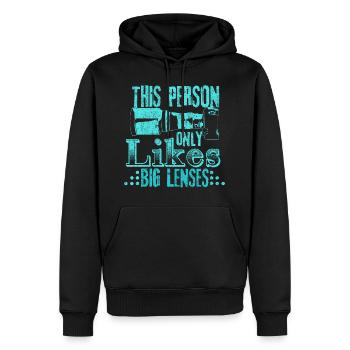 Fotograf Objektive Geschenkidee - Männer Premium Bio Hoodie - Schwarz - Vorne - Nico (187cm)