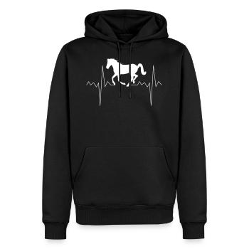 Fréquence cardiaque pouls pouls cheval cavalier cadeau - Sweat à capuche Premium bio Homme - noir - Devant - Nico (187cm)
