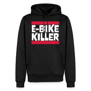 E BIKE KILLER - Männer Premium Bio Hoodie - Schwarz - Vorne - Nico (187cm)