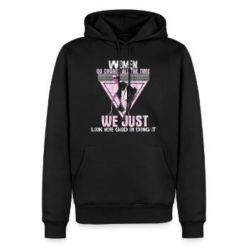 Hausmädchen Putzen - Männer Premium Bio Hoodie - Schwarz - Vorne - Nico (187cm)