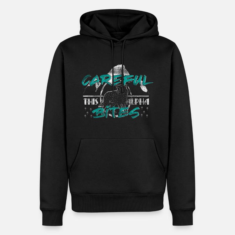 Wolf Alphawolf Geschenk - Männer Premium Bio Hoodie - Schwarz