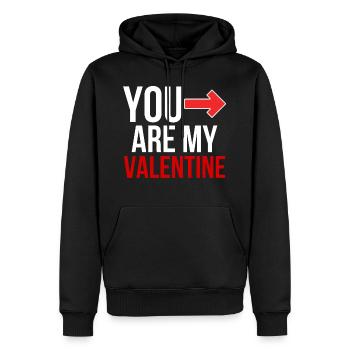 Tu es ma Saint Valentin - Saint Valentin - Sweat à capuche Premium bio Homme - noir - Devant - Nico (187cm)