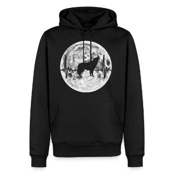 Loup battement de coeur loups cadeau d'impulsion - Sweat à capuche Premium bio Homme - noir - Devant - Nico (187cm)
