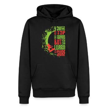 Surfing - Wellenreiten - Männer Premium Bio Hoodie - Schwarz - Vorne - Nico (187cm)