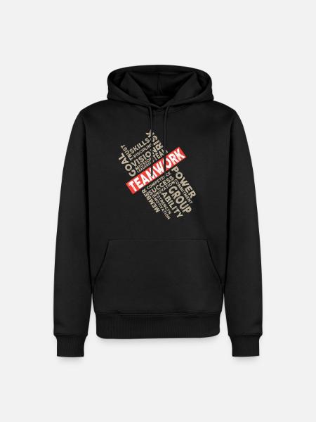 Teamwork - Männer Premium Bio Hoodie - Schwarz