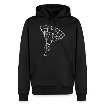 Paragliding - Sweat à capuche Premium bio Homme - noir - Devant - Nico (187cm)