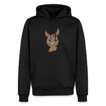 Hase - Männer Premium Bio Hoodie - Schwarz - Vorne - Nico (187cm)