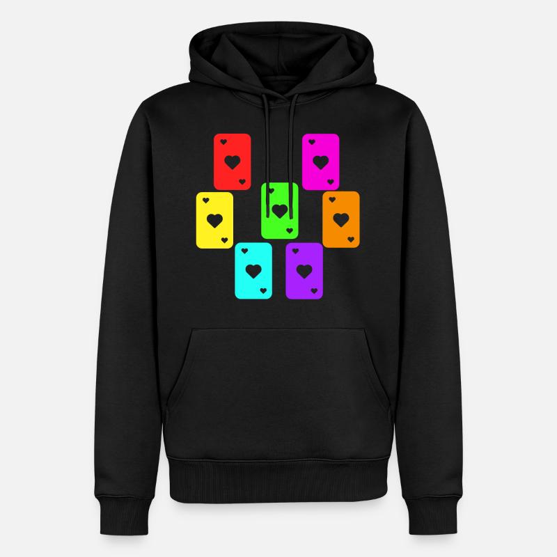 Karten - Männer Premium Bio Hoodie - Schwarz