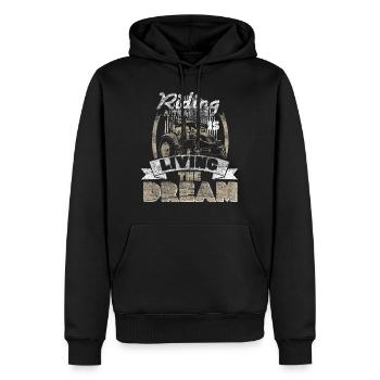 Tracteur agricole bulldog - Sweat à capuche Premium bio Homme - noir - Devant - Nico (187cm)