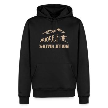 Ski evolution skier snow winter - Men’s Premium Organic Hoodie - black - Front - Nico (187cm)